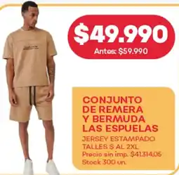 Supermercados Tadicor Las espuelas conjunto de remera y bermuda oferta