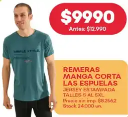 Supermercados Tadicor Remeras manga corta las espuelas oferta