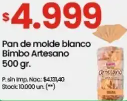 Punto Mayorista Bimbo artesano pan de molde blanco oferta