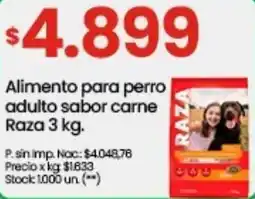 Punto Mayorista Raza alimento para perro adulto sabor carne oferta
