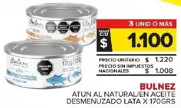 Carrefour Maxi Bulnez atun al natural/en aceite desmenuzado lata oferta