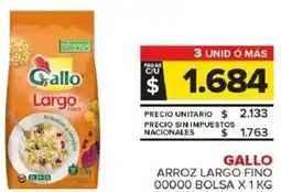 Carrefour Maxi Gallo arroz largo fino 00000 bolsa oferta