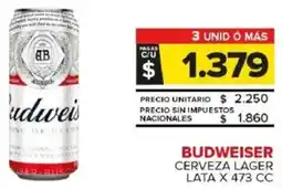 Carrefour Maxi Budweiser cerveza lager lata oferta