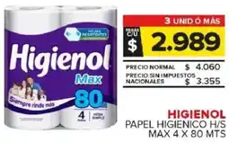 Carrefour Maxi Higienol papel higienico h/s max oferta