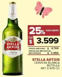 Carrefour Maxi Stella artois cerveza blanca botella ret oferta