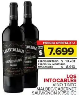 Carrefour Maxi Los intocables vino tinto malbec/cabernet sauvignon oferta