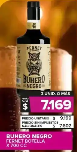 Carrefour Maxi Buhero negro fernet botella oferta