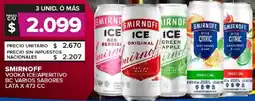 Carrefour Maxi Smirnoff vodka ice/aperitivo bc varios sabores lata oferta