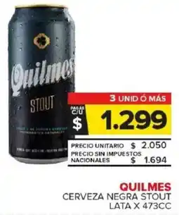 Carrefour Maxi Quilmes cerveza negra stout lata oferta