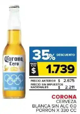 Carrefour Maxi Corona cerveza blanca sin alc 0.0 porron oferta