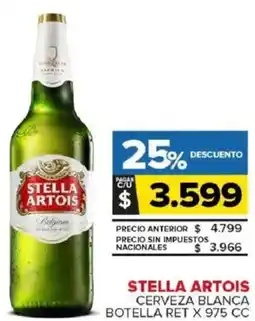 Carrefour Maxi Stella artois cerveza blanca botella ret oferta