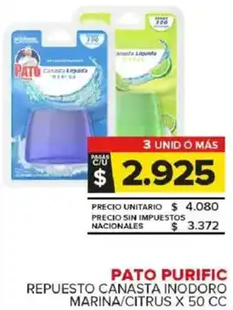 Carrefour Maxi Pato purific repuesto canasta inodoro marina/citrus oferta
