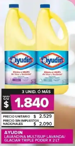 Carrefour Maxi Ayudín lavandina multisup lavanda/ glaciar triple poder oferta