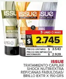 Carrefour Maxi Issue tratamiento capilar shock nutri/extra rep/canas fabulosas/ brillo extr oferta