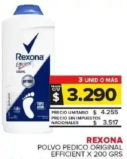 Carrefour Maxi Rexona polvo pedico original efficient oferta