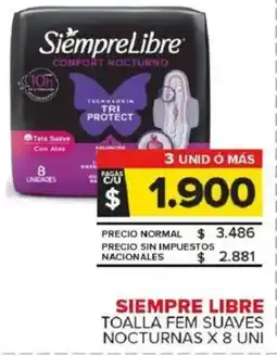 Carrefour Maxi Siempre libre toalla fem suaves nocturnas oferta