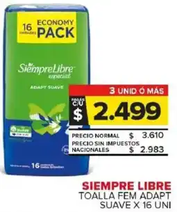 Carrefour Maxi Siempre libre toalla fem adapt suave oferta