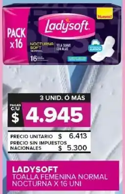 Carrefour Maxi Ladysoft toalla femenina normal nocturna oferta