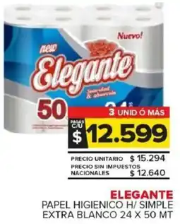 Carrefour Maxi Elegante papel higienico h/simple extra blanco oferta