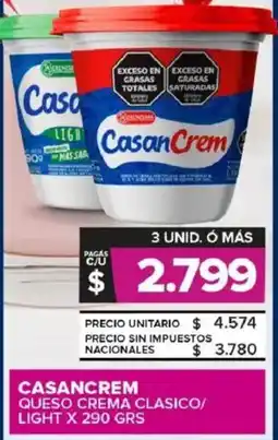 Carrefour Maxi Casancrem queso crema clasico/ light oferta