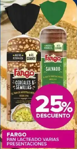 Carrefour Maxi Fargo pan lacteado varias presentaciones oferta