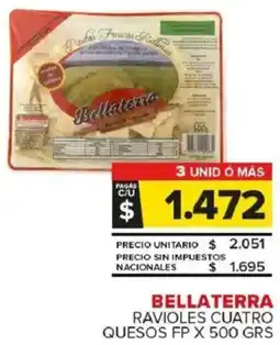 Carrefour Maxi Bellaterra ravioles cuatro quesos fp oferta