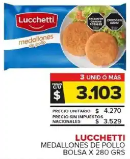 Carrefour Maxi Lucchetti medallones de pollo bolsa oferta