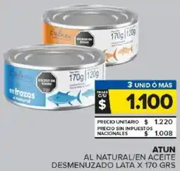 Carrefour Maxi Atun al natural/en aceite desmenuzado lata oferta