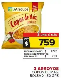 Carrefour Maxi 3 arroyos copos de maiz bolsa oferta