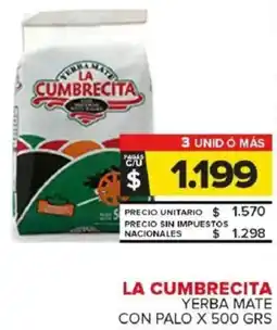 Carrefour Maxi La cumbrecita yerba mate con palo oferta