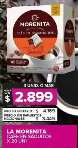 Carrefour Maxi La morenita cafe en saquitos oferta
