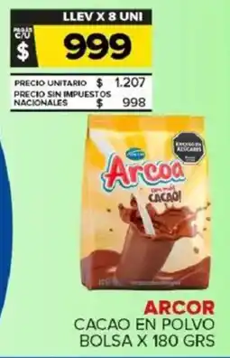 Carrefour Maxi Arcor cacao en polvo bolsa oferta