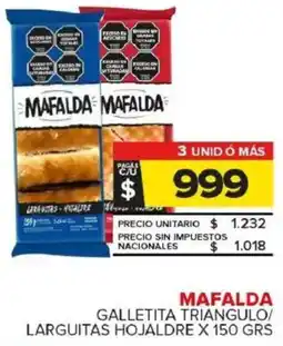 Carrefour Maxi Mafalda galletita triangulo/ | larguitas hojaldre oferta