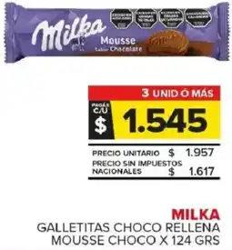 Carrefour Maxi Milka galletitas choco rellena mousse choco oferta