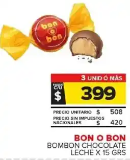 Carrefour Maxi Bon o bon bombon chocolate leche oferta