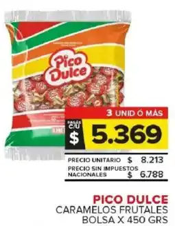 Carrefour Maxi Pico dulce caramelos frutales bolsa oferta