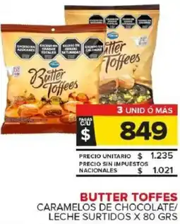 Carrefour Maxi Butter toffes caramelos de chocolate/ leche surtidos oferta