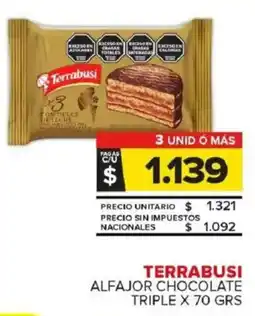 Carrefour Maxi Terrabusi alfajor chocolate triple oferta
