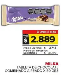Carrefour Maxi Milka tableta de chocolate combinado aireado oferta