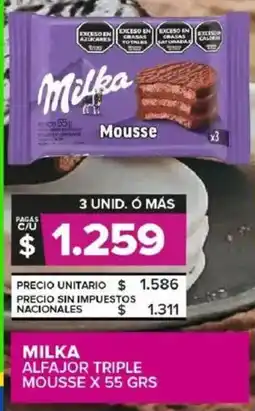 Carrefour Maxi Milk alfajor triple mousse oferta