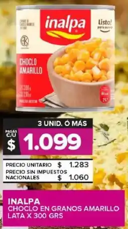 Carrefour Maxi Inalpa choclo en granos amarillo lata oferta