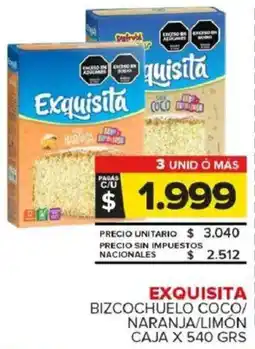Carrefour Maxi Exquisita bizcochuelo coco/ naranja/limón caja oferta