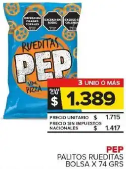 Carrefour Maxi Pep palitos rueditas bolsa oferta