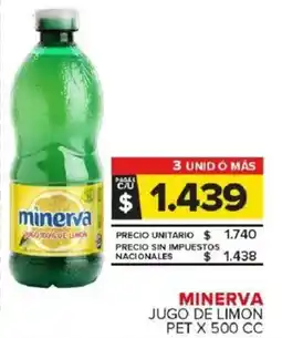 Carrefour Maxi Minerva jugo de limon pet oferta
