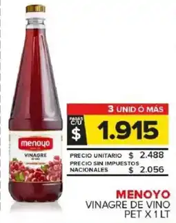 Carrefour Maxi Menoyo vinagre de vino pet oferta