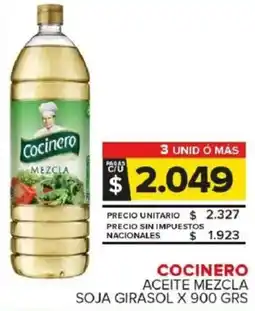Carrefour Maxi Cocinero aceite mezcla soja girasol oferta