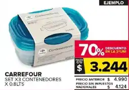 Carrefour Maxi Carrefour set x3 contenedores oferta