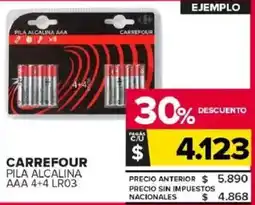 Carrefour Maxi Carrefour pila alcalina AAA 4+4 LR03 oferta