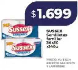Supermayorista Vital Sussex servilletas familiar oferta