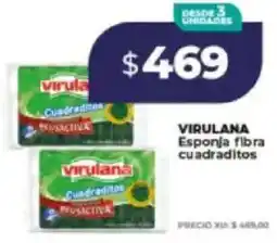 Supermayorista Vital Virulana esponja fibra cuadraditos oferta